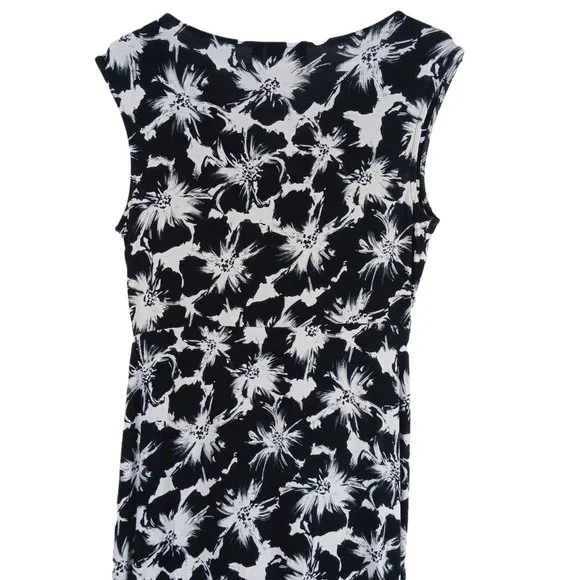 Apt 9 Womens Long Maxi Floral Dress Sleeveless Black White Size PM Petite Summer - Picture 8 of 9